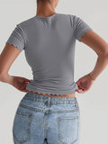Dili Yoga Clothes Movement Solid Color Slim Slimming T-Shirt For Women 2025 Summer