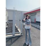 Buntie Hollow Hottie Short-Sleeved T-Shirt Girl Summer Design Set Bump Color Micro-Horns Casual Pants Two Sets