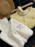 Korean Sweet Embroidered Colorful Plush Sweater Coat Woman 2025 Autumn And Winter Show Skinny Knitted Shirt Top