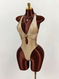 New Slim Hot Spicy Hollow Thin Hanging Neck-Lender Swimsuit Jumpsuit Jumpsuit Jumpsuit Women's Clothing