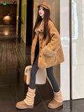 Vintage Temperament Fur Coat Women Winter Unique Fashion New High-End Plus Velvet Warm Double-Sided Coat