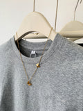 Grey Shoulder Short-Sleeved T-Shirt Summer Dress 2025 New Folds To Collect Thin Cotton Jersey Top