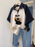Polo Shirt With Short-Sleeved T-Shirt For Women's Summer Loose Design Feeling Half-Sleeve Oversize Mid-Long Top