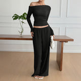 Dili Casual Holiday Long-Sleeved Vest Trousers Two Sets Of Women's Clothing 2025 Autumn And Winter
