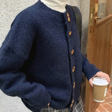 Early Autumn Knitted Shirt Coat Women's Spring And Autumn Loose Lazy High Sense 2025 New Top Retro Sweater Thick