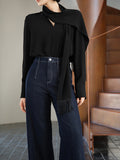 New Shirt Design Scarf Shirt Collar Tute Commuting Shirt Smart Wear With Multi-Season With Shirt