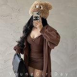 Spiced Lace Lace Dress Girl Spring And Summer With Chest Cushion Sexy Body Temperament Low-Collar Bottomed And Hip Dress
