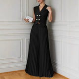 2025 Women's New Fashion Fashion Vest 100-Folded Skirt Pants Two Sets Of Trousers Set Women