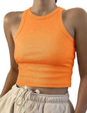 2025 Women's Spring/Summer Short Solid Color Thread Sleeveless T-Shirt Vest