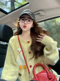 Gentle Wind Sweater Coat Woman 2025 New Spring Fun Cartoon Age Reduction Soft Glutinous Sweet Loose Knitted Cardigan