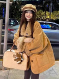 Vintage Temperament Fur Coat Women Winter Unique Fashion New High-End Plus Velvet Warm Double-Sided Coat