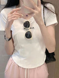 Pure Cotton Shoulder Round Collar Short-Sleeved T-Shirt For The Summer New Raspberry Color Repair Small Man To Collect The Waist Fish Bone Top Tide