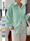Dili Leisure Vacation Style Simple Striped Long-Sleeved Women's Shirt Women's Dresses Summer 2025