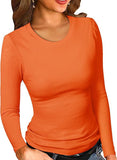 2025 New Women's Modale Ro-Necked T-Shirt Basic Solid Long Sleeve