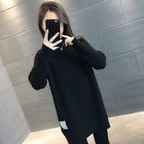 Mid-Long Sweater Woman 2025 New Autumn And Winter Dress Cover The Ass With A Loose Small Man's Bottom Shirt