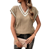 Dili 2025 Autumn And Winter Sleeveless Topess Women Loose Leisure V Collared Sweater Vest