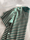 Ins Super Fire Port Wind Striped Short Sleeve T-Shirt Women's Summer Chao Harajuku BF Vintage Chic Half-Sleeved Suited T-Shirt