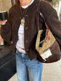 Dili Casual Simple Button Long-Sleeved Coat Sweater Women's 2025 Autumn And Winter