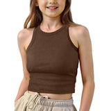 2026 New Short Sleeveless Children's Small Vest Spring And Summer Solid Color Thread Sleeveless T-Shirt Vest