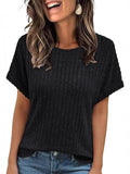 2025 Summer New Explosion Solid Color Collar Pit Casual Short-Sleeved T-Shirt Girl