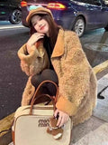 Vintage Temperament Fur Coat Women Winter Unique Fashion New High-End Plus Velvet Warm Double-Sided Coat