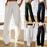 Dili Women's Clothing 2025 Autumn And Winter Loose Leisure Solid Broad-Legged Pants