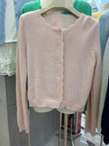 Sweater Women's Early Spring New Hook Flower Temperament Thirteen Lines Of Pure Color Simple Loose External Knitted Cardigan Soft Thin