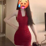 Spice Girls Chain Hanging Neck Strap Design Feel Back Sling Dress Women Summer Body Ass Skirt
