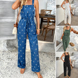 Dili 2025 Spring And Summer Leisure Bohemian Holiday Wind Print Bump Color With Joint Pants Woman