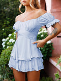 Exploding Cake Skirt Fashion Sexy One-Word Lantern Lotus Leaf Sleeve Casual Summer Women's Skirts