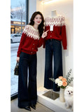 Vintage Fair Island Slim Thin Knitted Girl 2025 Autumn And Winter 2025 New High-End Feeling Short Loose Sweater