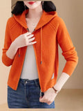 2025 New Knitted Women's Spring And Autumn Hooded Hoodie Jacket Jersey T-Shirt T-Shirt Jersey