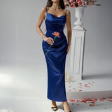 Dili 2025 Spring/Summer Dresses Casual Sexy Solid Color Suspension Dresses Evening Dresses
