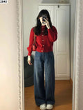 Soft Raccoon Garlic Gold Buckle Knitted Shirt Women's Cardigan Early Autumn Korean Gentle Wind Sweater Coat Women Spring Autumn