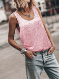 2025 New Summer Women's Fashion Sleek Design U Collar Vest Exquisite Niche Sleeveless Top