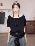 Design A Small-Sized Hottie Cotton-Sleeved Short-Sleeved T-Shirt For Summer Relaxed Casual Simple T-Shirt