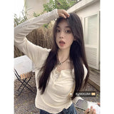 Lace Lace Splicing Broken Flowers Two Women's Bottoming Shirt Inside The Autumn And Winter Design Feeling Long-Sleeved T-Shirt