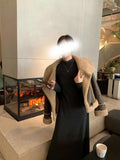 Thick And Fake Two High-Collar Knitted Dresses Women's Autumn And Winter Black Long Sleeves Slimming Long