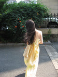 French Fairy Seaside Resort Dress Pendant Slings Slings Texture Prints Dizzling Skirts
