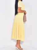 Dili Simple Elegant Style Button Short Sleeve Dress Dress Women's 2025 Autumn And Winter