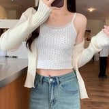 Sweet Babes Shredded Flowers Small Sling Vest Women Lace Pure Desire To Repair Early Spring Short Bm Bottom Sleeveless Inside A Coat