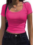 2025 New Round Collar Short-Sleeved Jersey Women's Casual Sexy Knitted Street