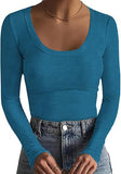 2025 New Women's T-Shirt Basic Thread Round Neck Long Sleeve Sexy Girl Top T Hot Girl