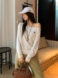 Spice Girls Sexy Shoulder Rivet Shirt Long-Sleeved T-Shirt Girl 2026 Autumn Design Sensational Diamond Inside Dress