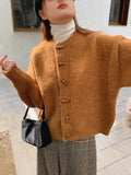Early Autumn Knitted Shirt Coat Women's Spring And Autumn Loose Lazy High Sense 2025 New Top Retro Sweater Thick