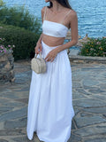 Spring And Summer 2025 New Solid Color Temperament Elegant Breast-Shade Sling Vest Half-Body Skirt