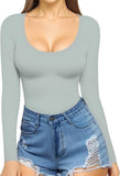 2025 Women's Low Round Collar Long Sleeve Sextender T-Shirt T-Shirt
