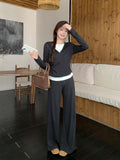 Fake Two Zipper Long-Sleeved Hooded Bottomed Tunic Women 2026 Early Autumn Wearing Folded Waist-Collision Coat Top