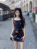 French Retro Beautiful Slinguary Floral Dress Women's New Summer 2026 Slimming Ass Long Skirt
