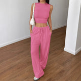 Dili Casual Simple Style Sleeveless Vest Straight Trousers Set Women's Clothing 2025 Spring And Summer